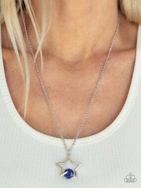 Paparazzi Jewelry Accessories - Starry Fireworks - Blue Necklace - Vintage